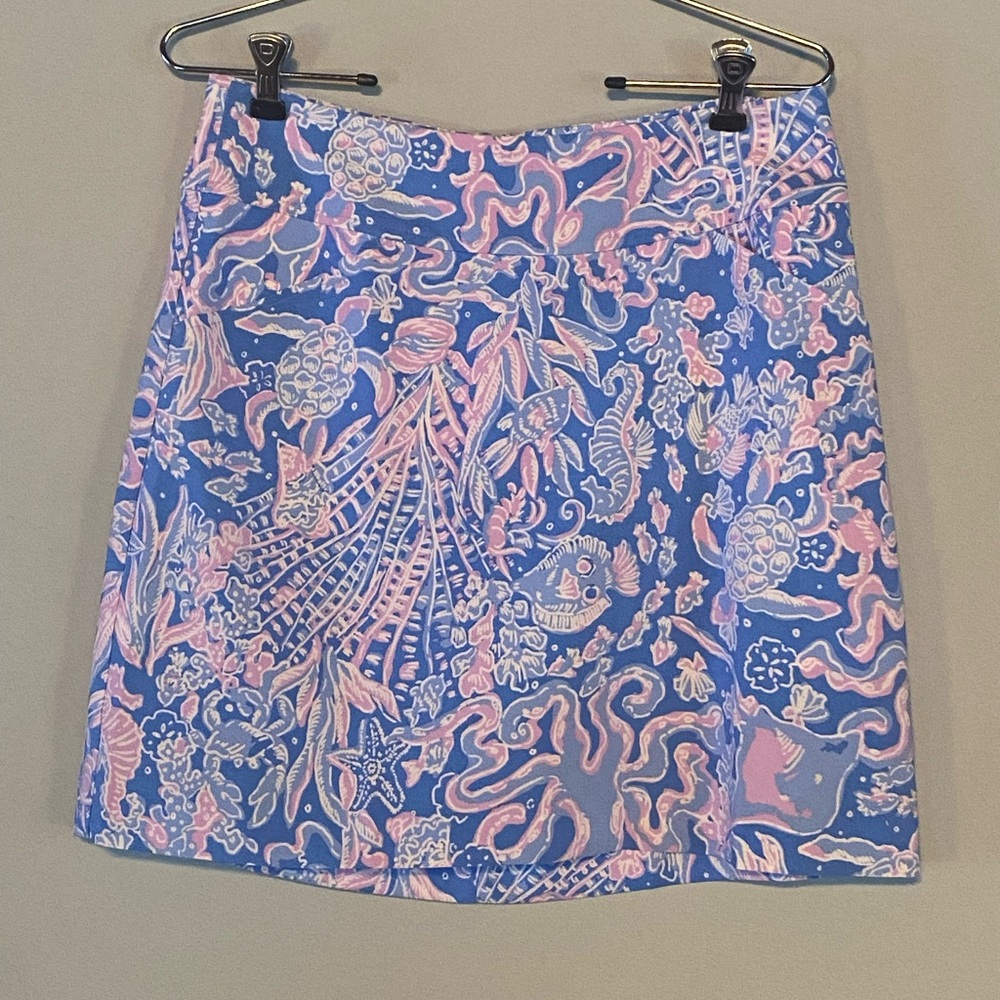 Lilly Pulitzer Blue and Pink Mini Skirt